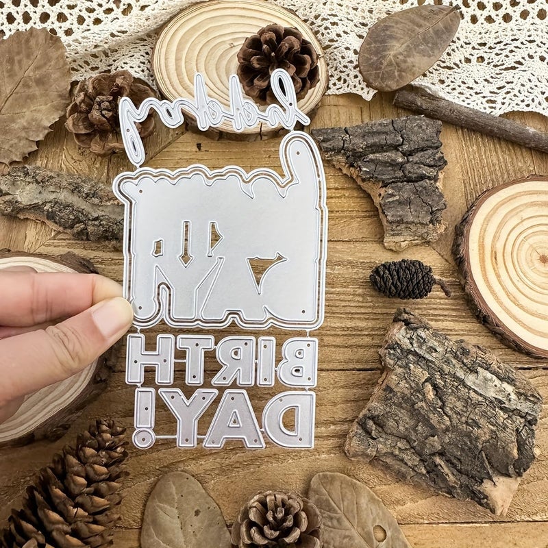 LZBRDY Happy Birthday Wishes Words Embossing Metal Cutting Dies for Card Making and Scrapbooking, Arts Crafts Birthday Craft Die Cuts Stencil - Image 3